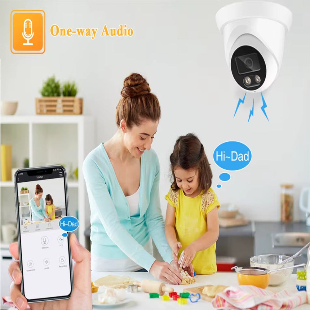 8MP 4K IP Camera Outdoor Face Detection Audio Dual Light H.265 Onvif CCTV Metal Dome POE Surveillance Security RTSP