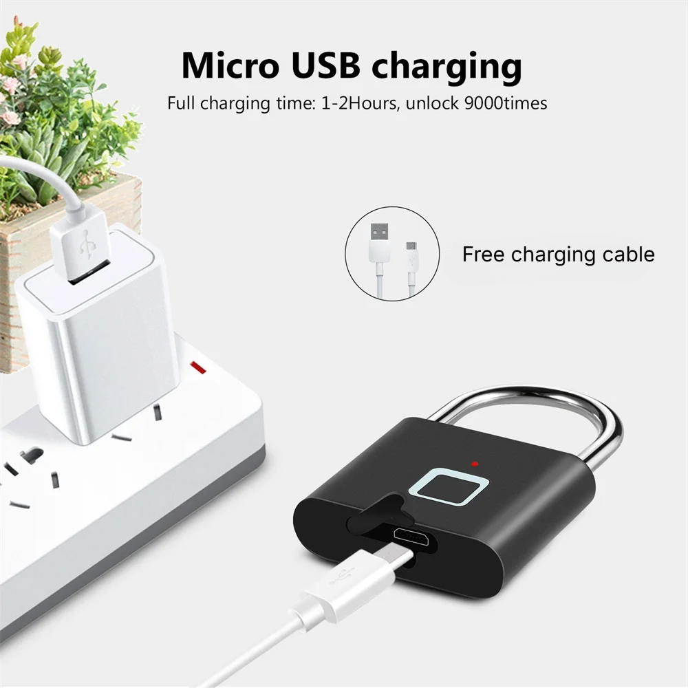 Fingerprint Smart Padlock – Keyless USB Rechargeable Waterproof Lock