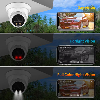 8MP 4K IP Camera Outdoor Face Detection Audio Dual Light H.265 Onvif CCTV Metal Dome POE Surveillance Security RTSP