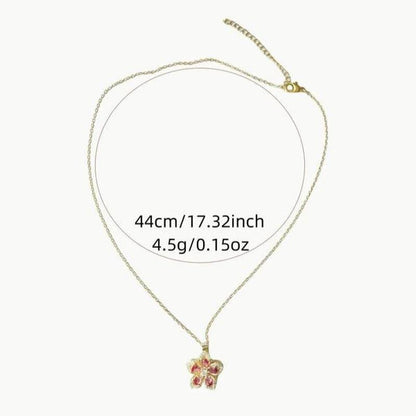 Rhinestone Flower Pendant Necklace