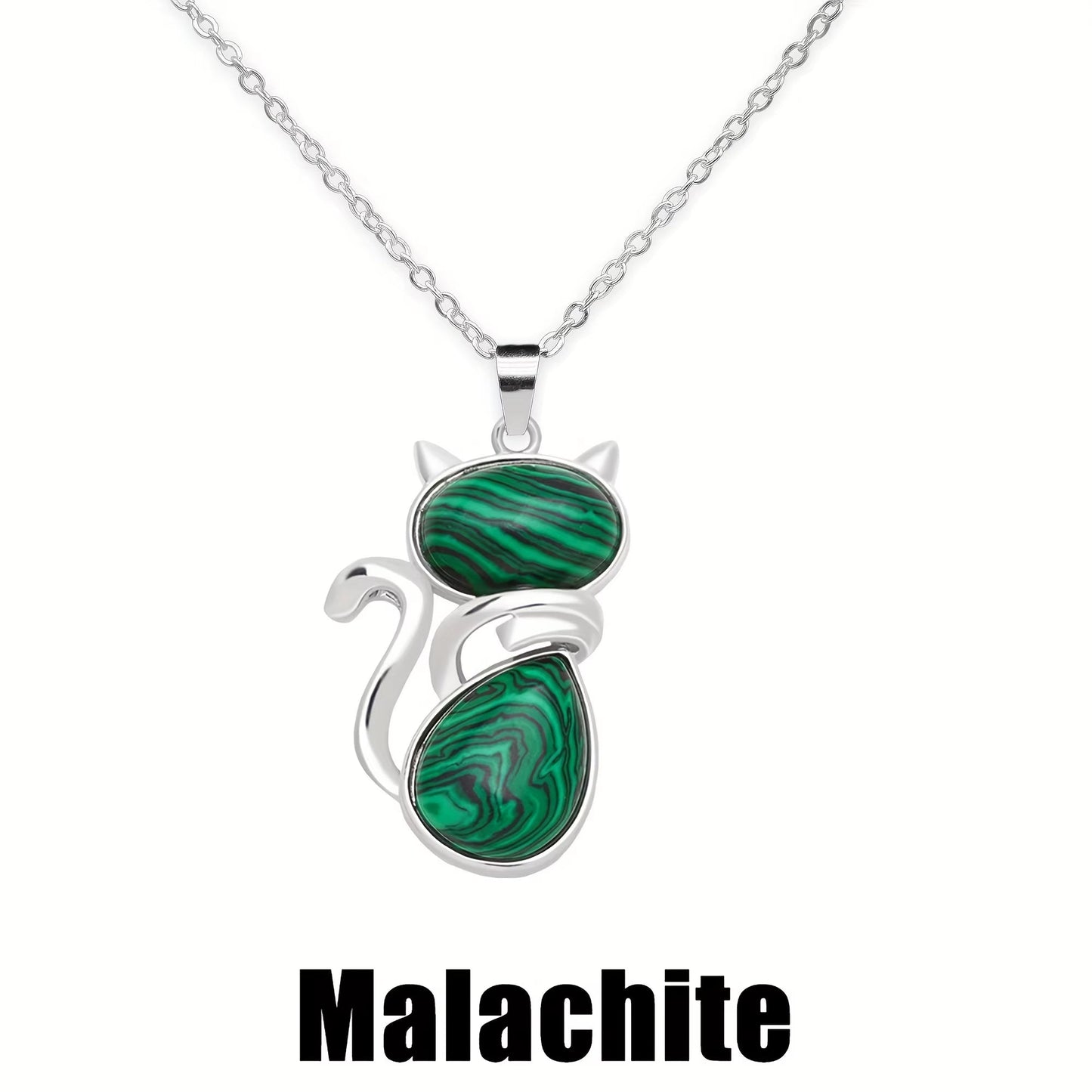 MystiCat™ Natural Crystal Cat Pendant – Protection, Peace, and Purrfect Charm
