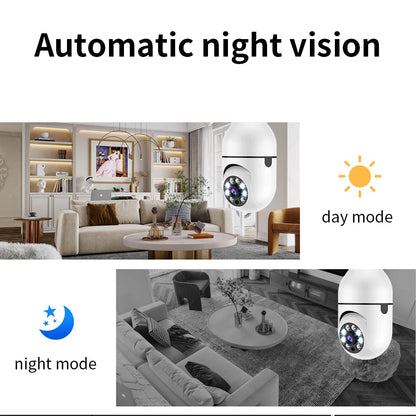 Bulb E27 Surveillance Camera Full Color Night Vision Automatic Human Tracking Zoom Indoor Security Monitor Wifi Miini IP Camera