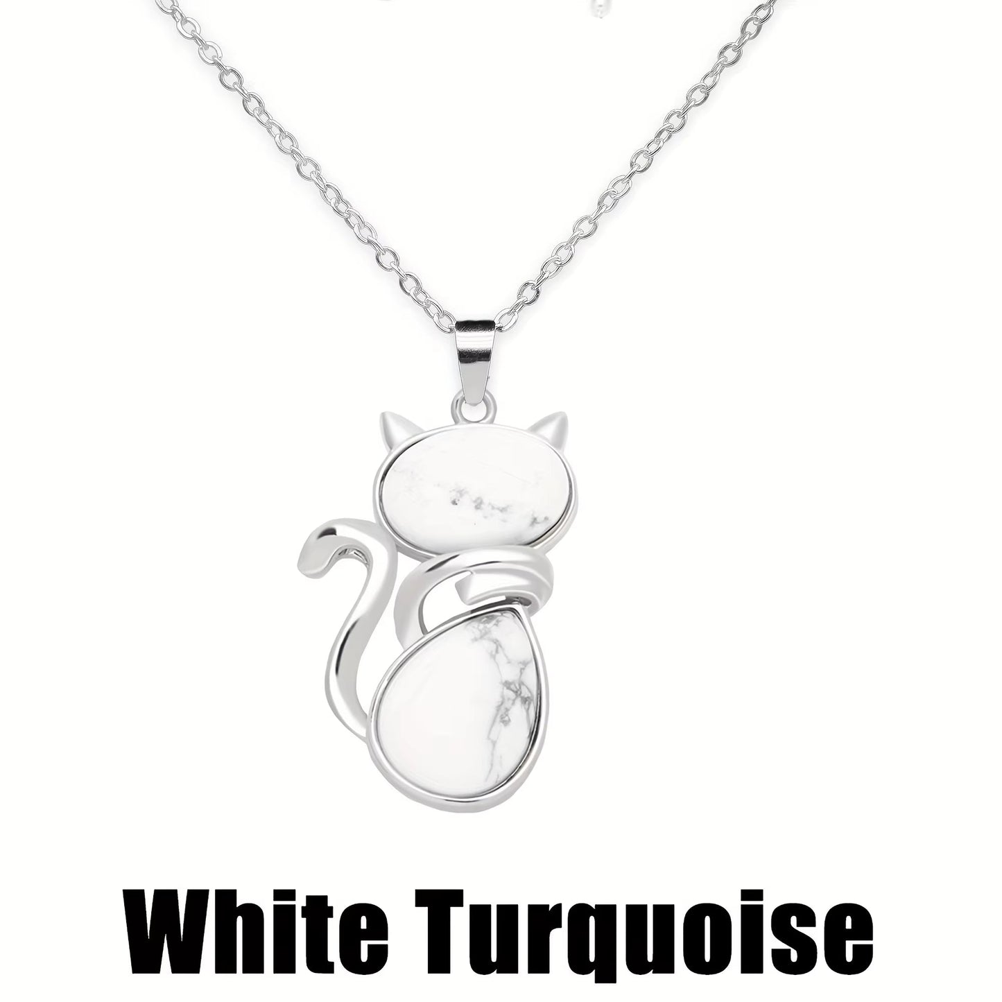 MystiCat™ Natural Crystal Cat Pendant – Protection, Peace, and Purrfect Charm