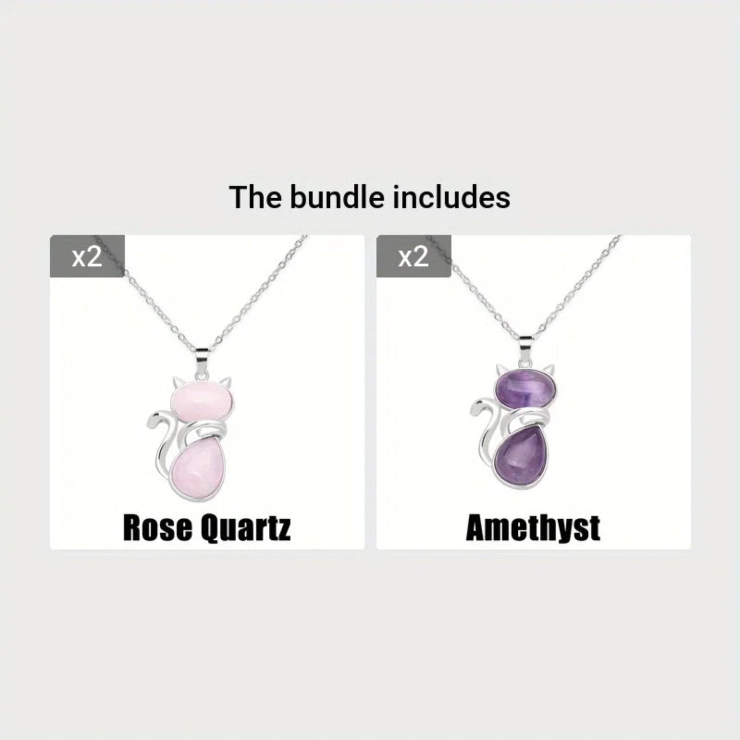 MystiCat™ Natural Crystal Cat Pendant – Protection, Peace, and Purrfect Charm